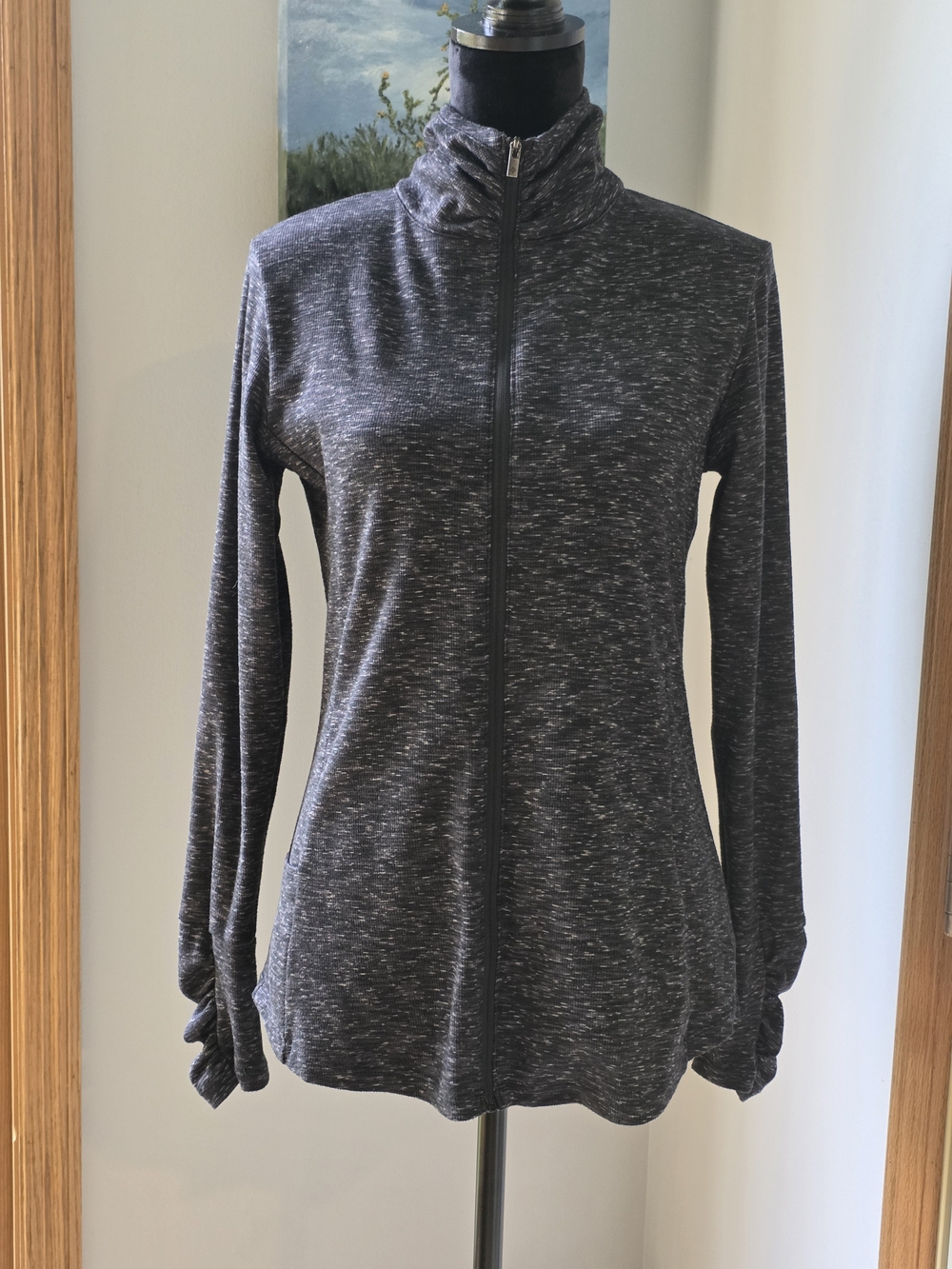 Columbia Women's Stanley Park Full Zip Jacket in the Black Spacedye- Size Large